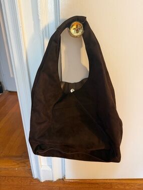 Gap Dark Brown Faux Suede Hobo Shoulder Bag